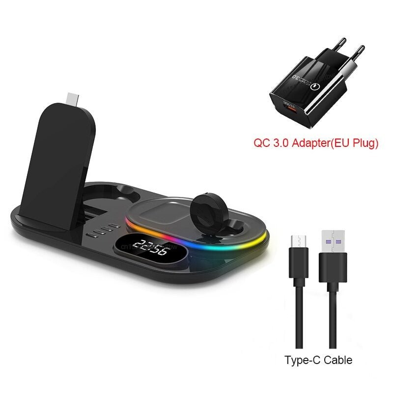 3 in 1 Qi-Certified Fast Wireless Charger Station For Samsung Devices - The Luxe Case