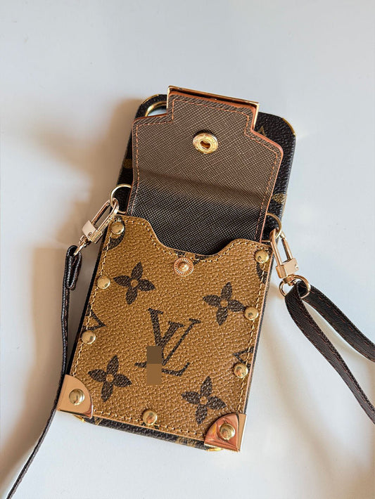 Brown iPhone case 2003| Accordion card holder (subject to the video) - The Luxe Case