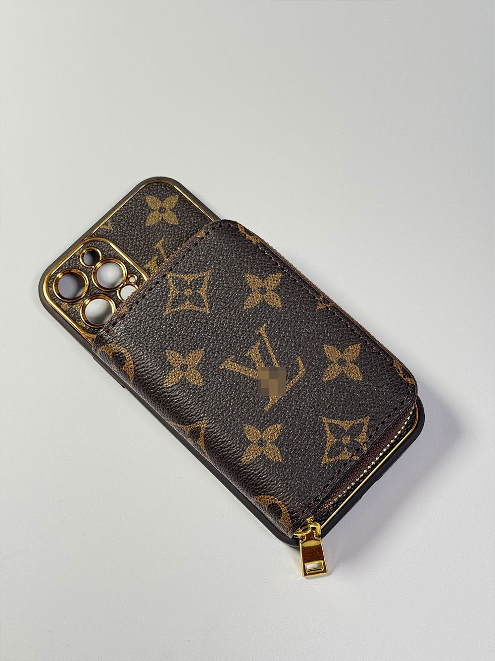 Brown iPhone case 2004 small | Accordion card holder (subject to the video) - The Luxe Case