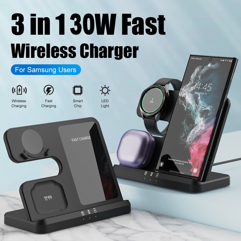 3 in 1 Wireless Charger Stand for Samsung Galaxy S23 Series - The Luxe Case