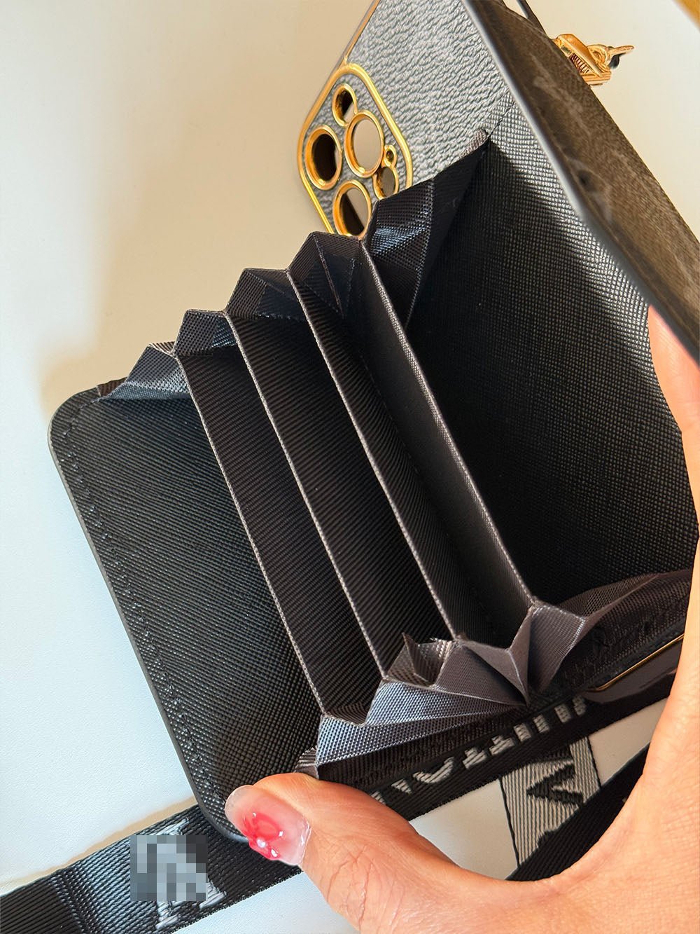 Black iPhone Case 2001 | Accordion card holder (subject to the video) - The Luxe Case