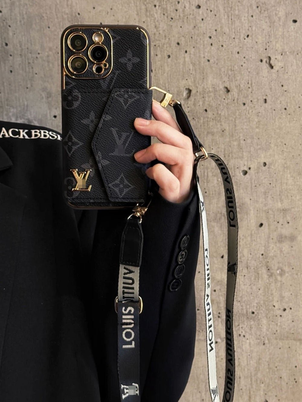 Black iPhone Case 2001 | Accordion card holder (subject to the video) - The Luxe Case