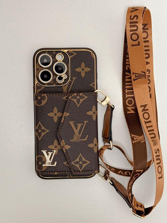 Brown iPhone case 2001 large | Accordion card holder (subject to the video) - The Luxe Case