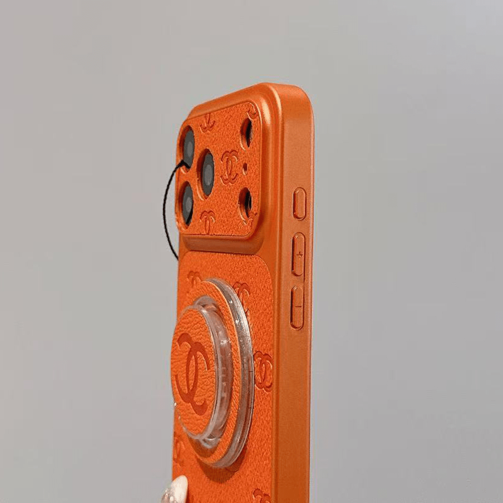 Chanel Embossed Monogram MagSafe Ring Holder Premium Leather Luxury Phone Case - The Luxe Case