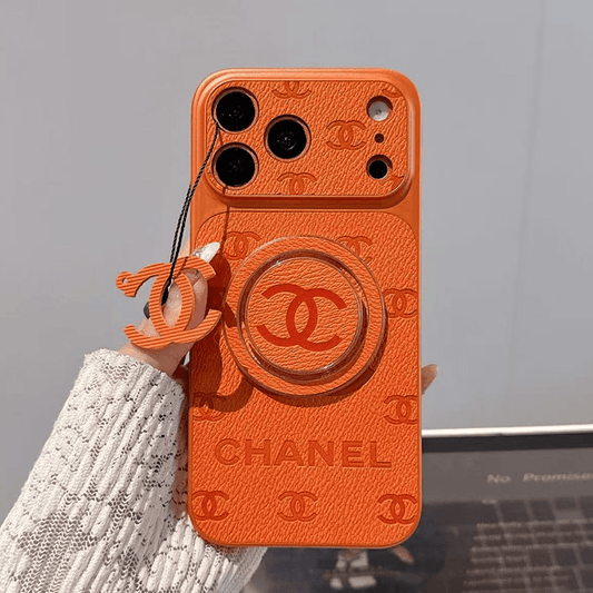 Chanel Embossed Monogram MagSafe Ring Holder Premium Leather Luxury Phone Case - The Luxe Case