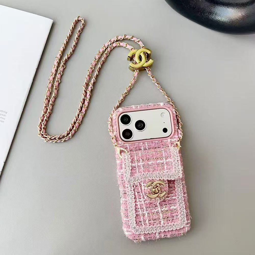 Chanel Style Tweed Quilted Card Holder Wallet Luxury Phone Case - The Luxe Case