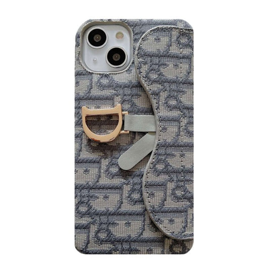 Classic Luxury CD Gray iPhone Case With Card Holder - The Luxe Case