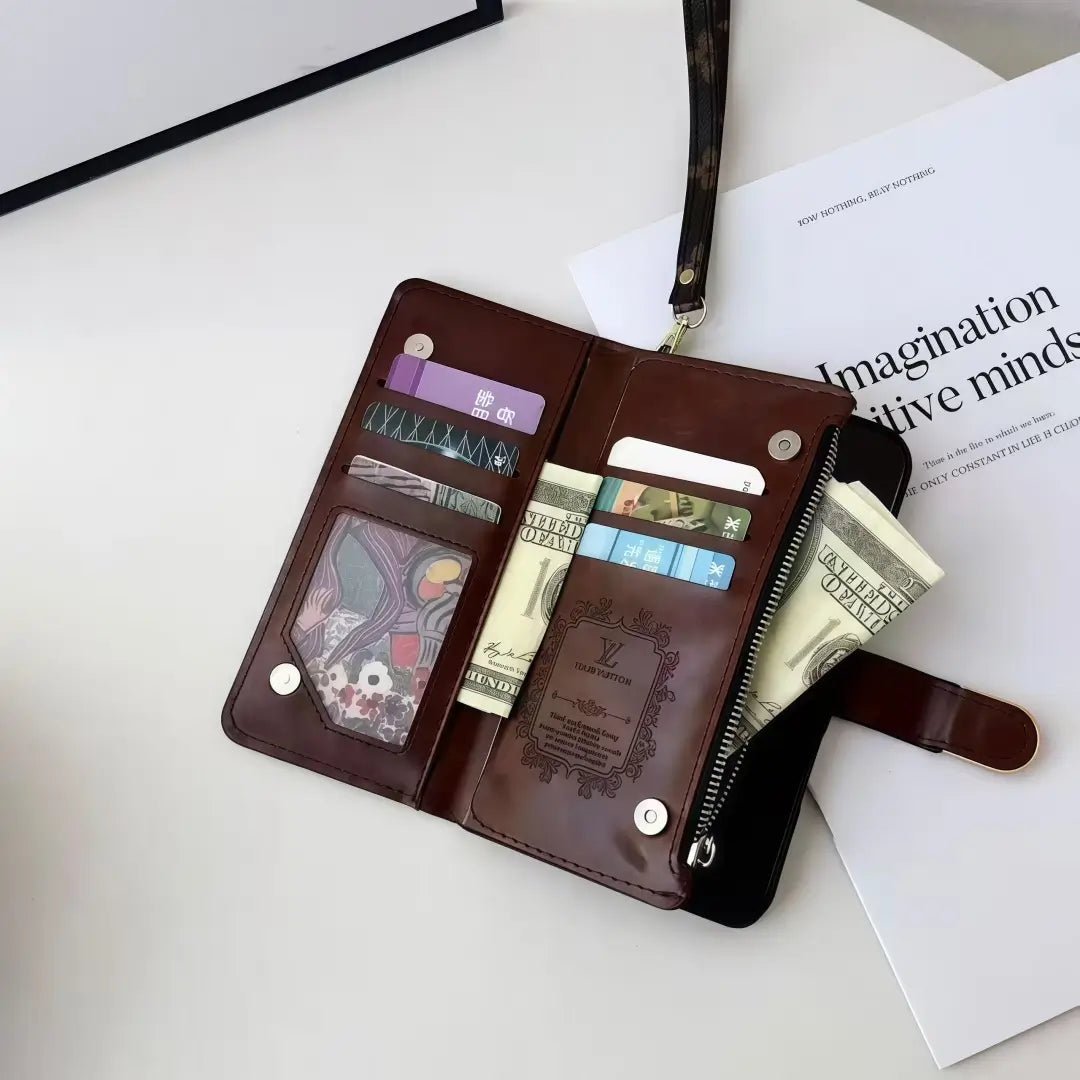Classic Monogram Leather iPhone Wallet Case - The Luxe Case