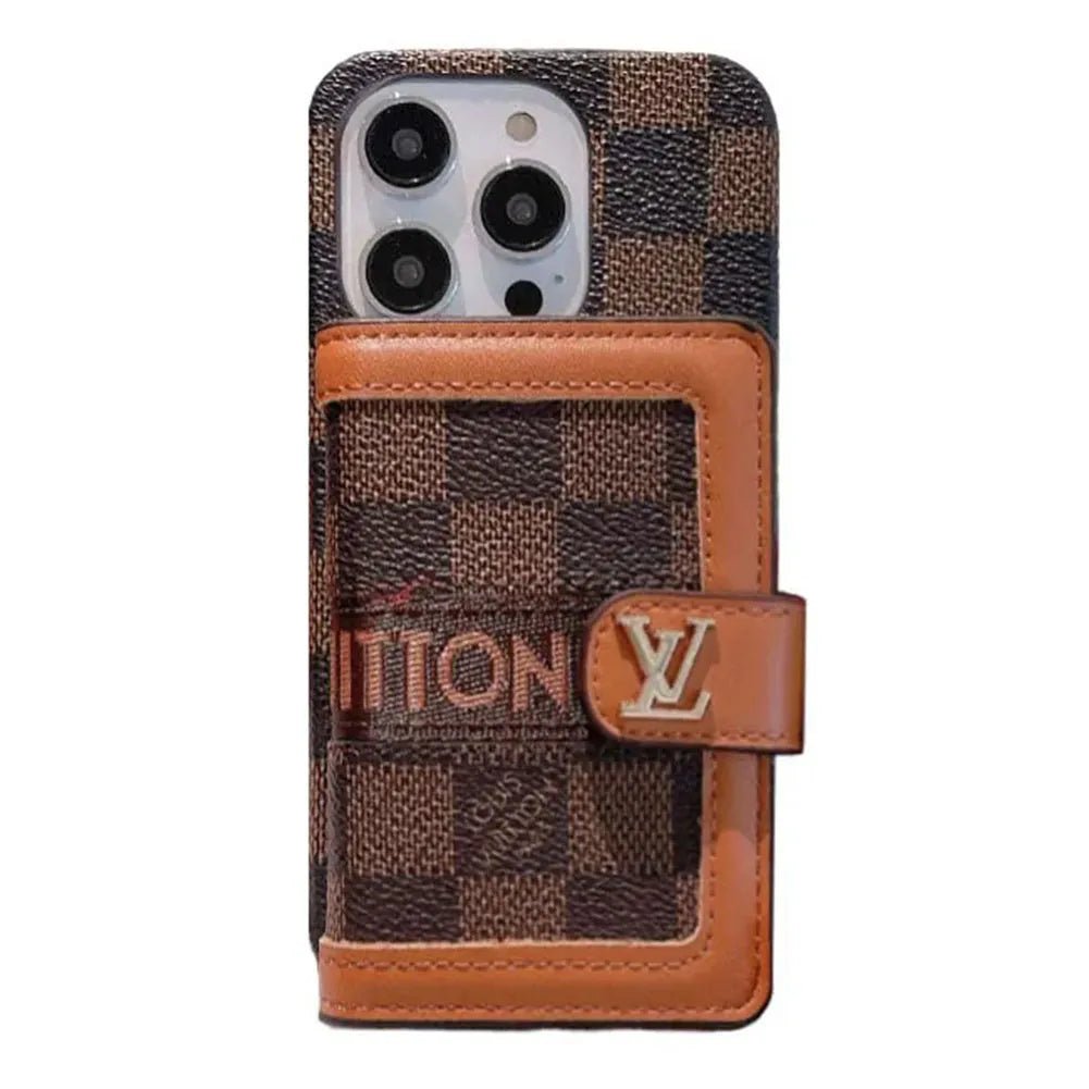 Classic V Leather iPhone Wallet Case With Crossbody Strap - The Luxe Case