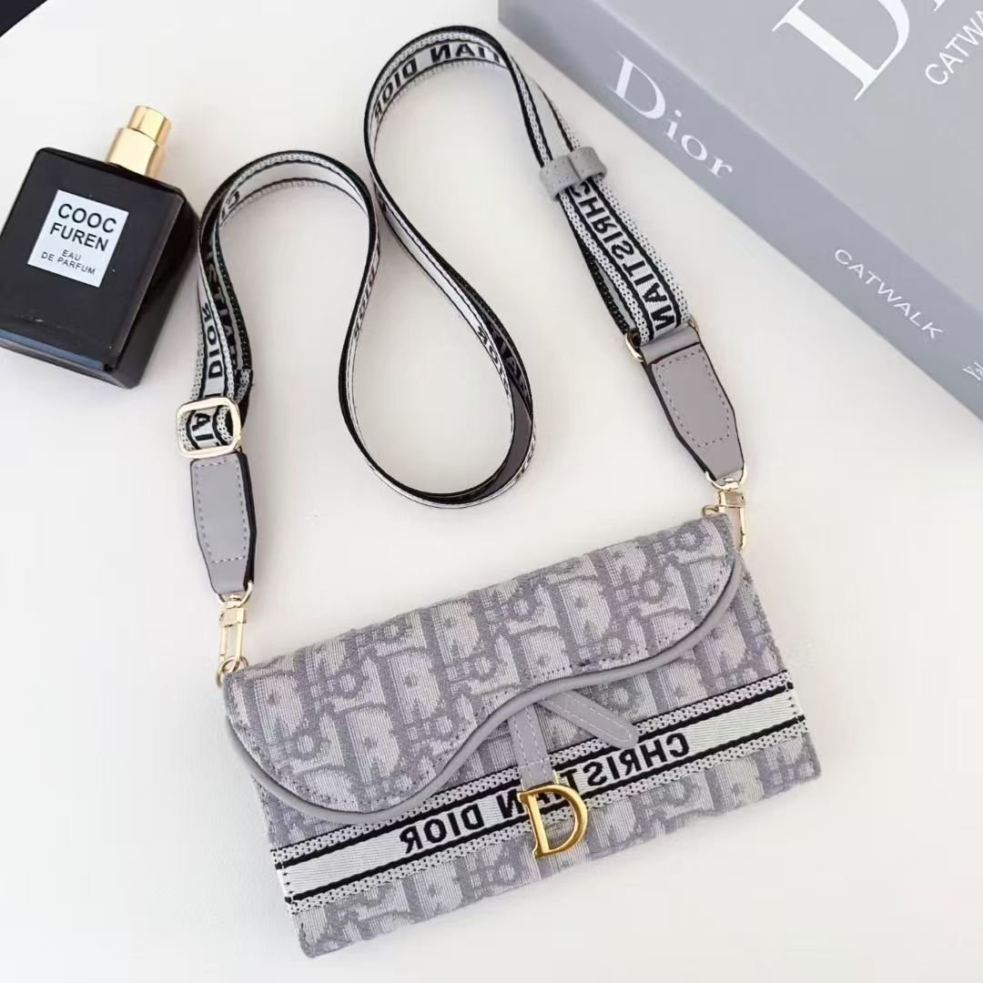 Dior Oblique Jacquard Phone Case Bag with Crossbody Strap & Chain Handle - The Luxe Case