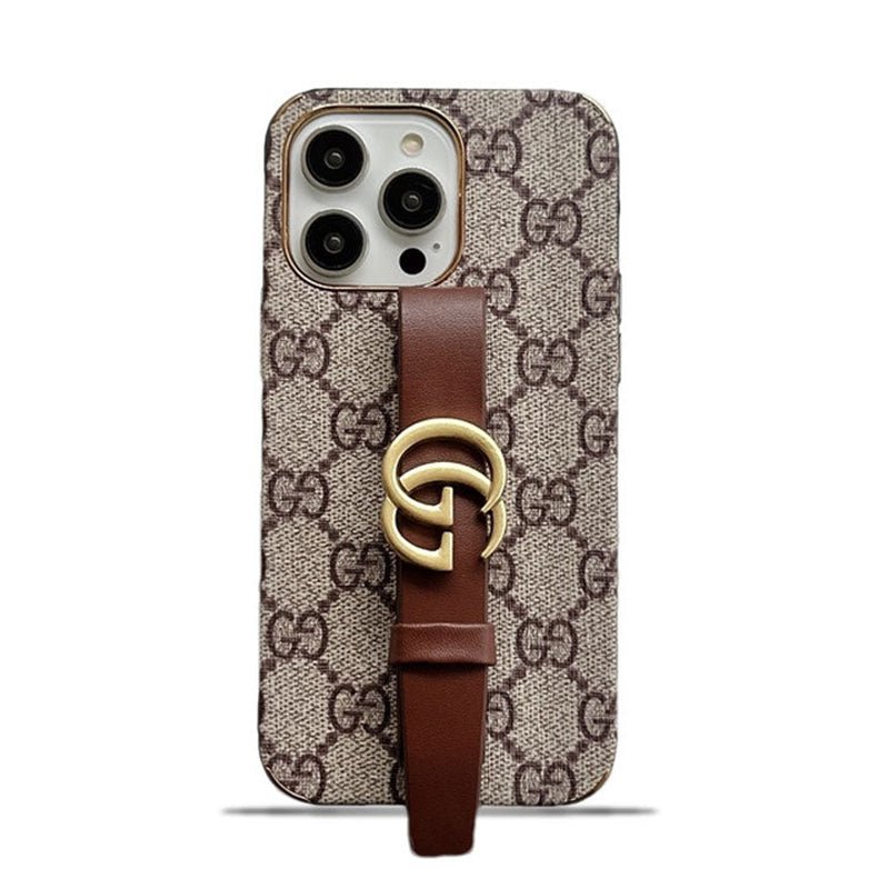 GG iPhone Case With Holder Brown - The Luxe Case