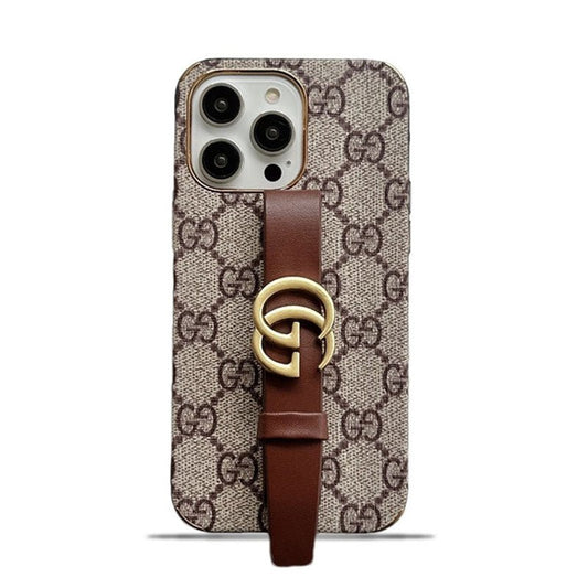 GG iPhone Case With Holder Brown - The Luxe Case