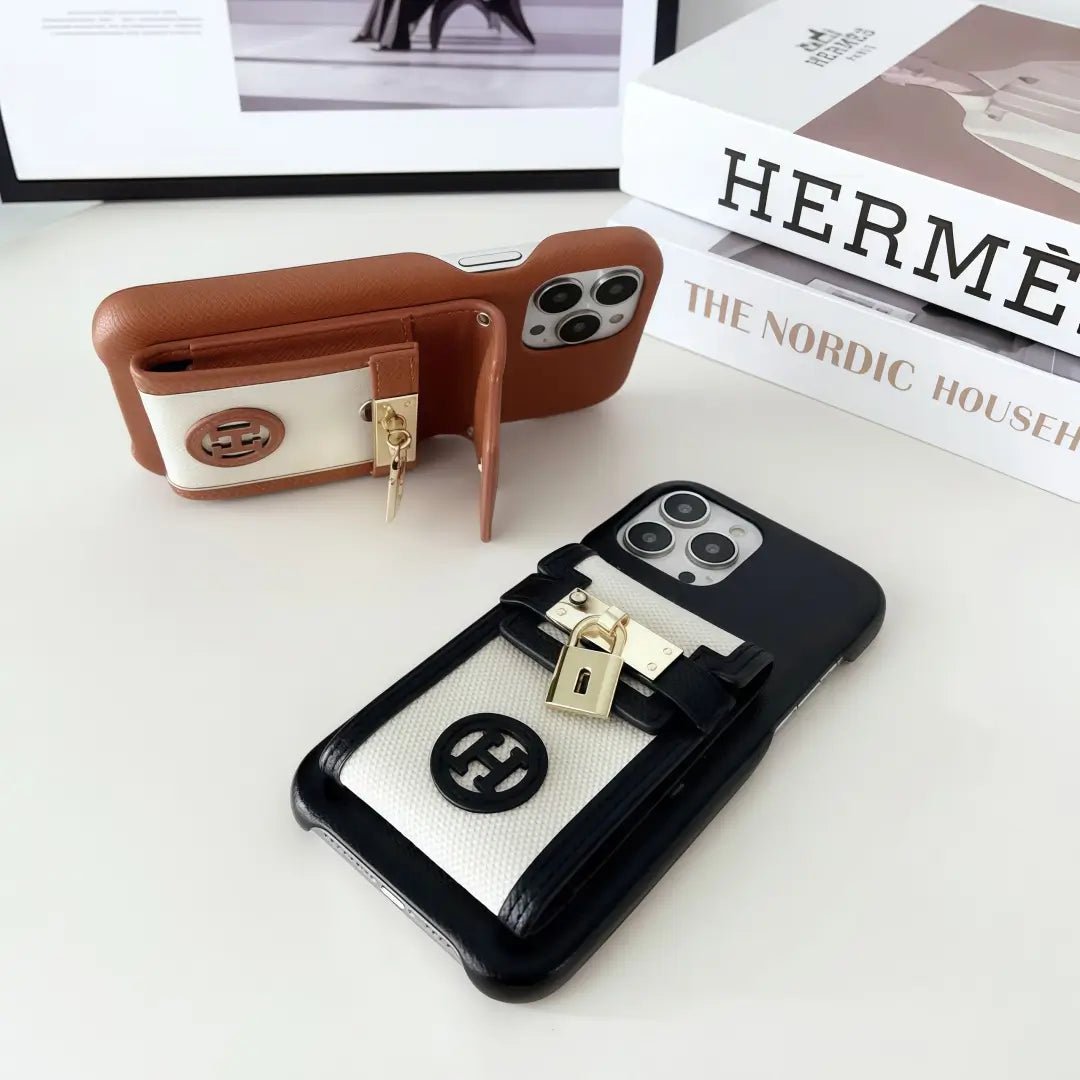 H iPhone Case with cardholder - The Luxe Case