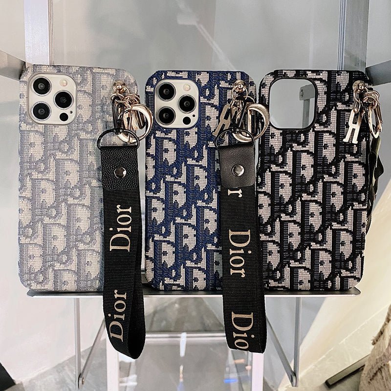 Luxury CD Black iPhone Case With Strap - The Luxe Case