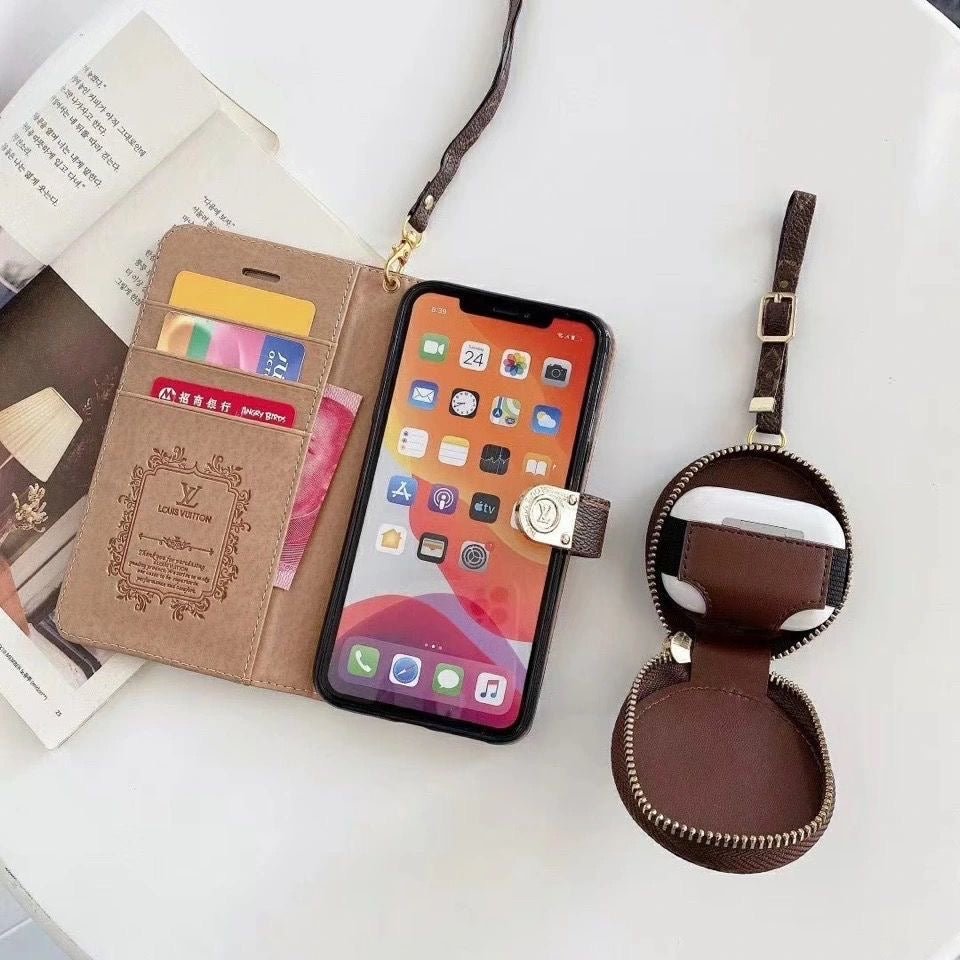 Luxury GG LV BUR iPhone & AirPods Case with Card Holder - The Luxe Case