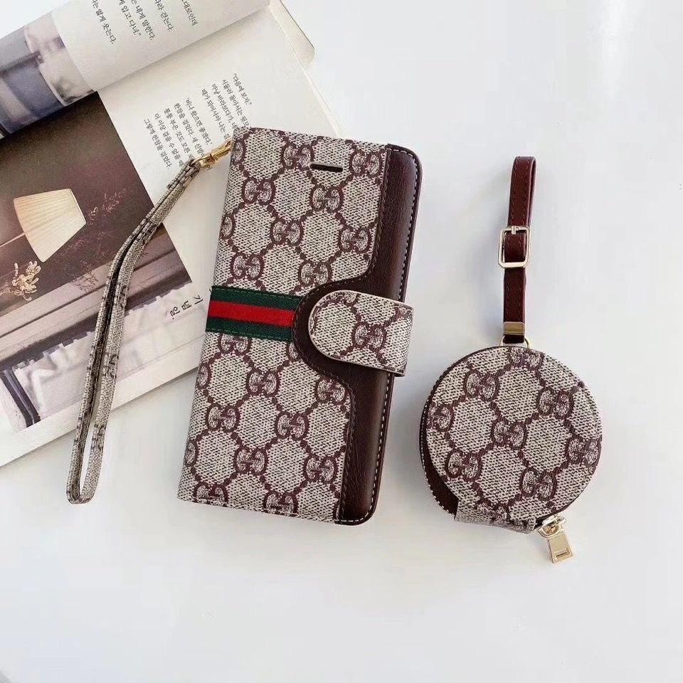 Luxury GG LV BUR iPhone & AirPods Case with Card Holder - The Luxe Case