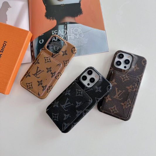 LV Monogram iPhone Case Luxury Edition with Card Holder - The Luxe Case