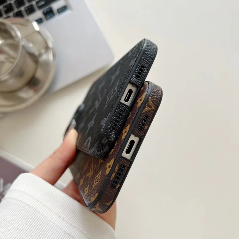 Monogram L Vintage Leather iPhone Case - The Luxe Case