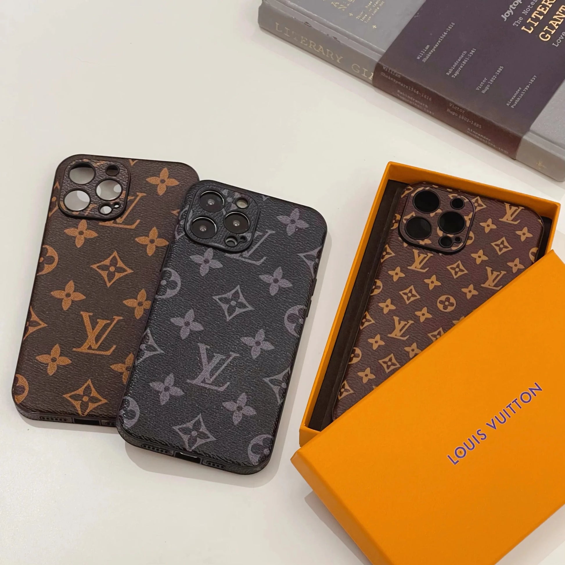 Monogram L Vintage Leather iPhone Case - The Luxe Case