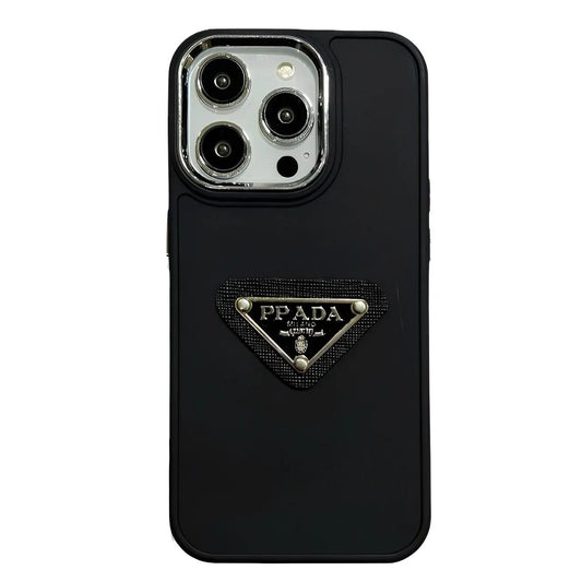 PD Simple Metal Triangle Label iPhone Case - The Luxe Case