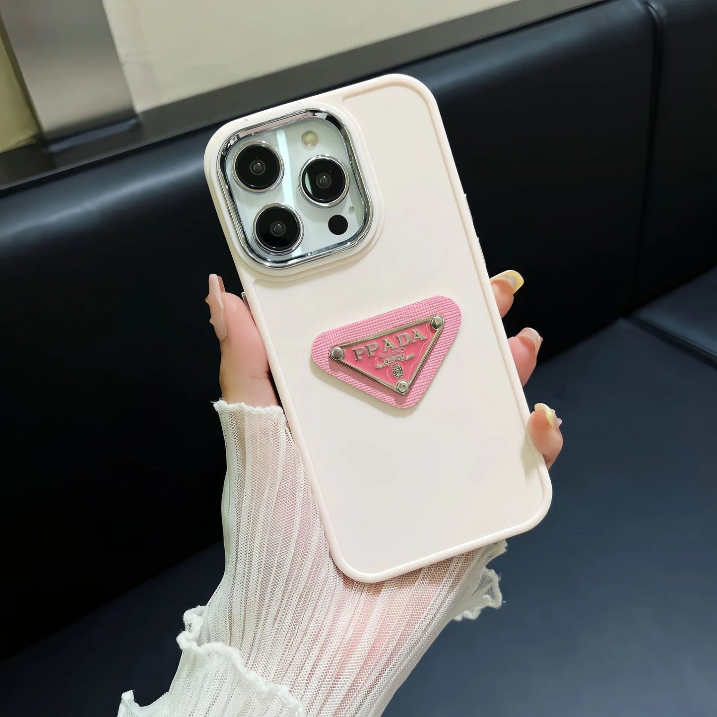 PD Simple Metal Triangle Label iPhone Case - The Luxe Case